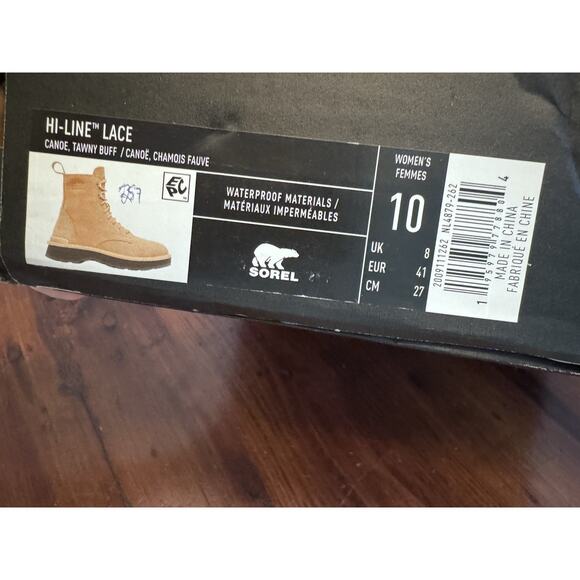 SOREL Lace-up Hi-line boots canoe tawny buff NEW Retail $185 - Size 10 NIB - Picture 7 of 15
